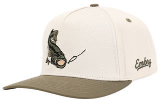 Men's Cream and Green Bass Hat-Hat-Embry Outdoors-NewArrival-The Twisted Chandelier