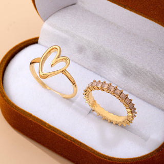 Baguette Crystal Heart Open Ring-JOSSLYN by wall to wall-80R245-The Twisted Chandelier