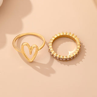 Baguette Crystal Heart Open Ring-JOSSLYN by wall to wall-80R245-The Twisted Chandelier