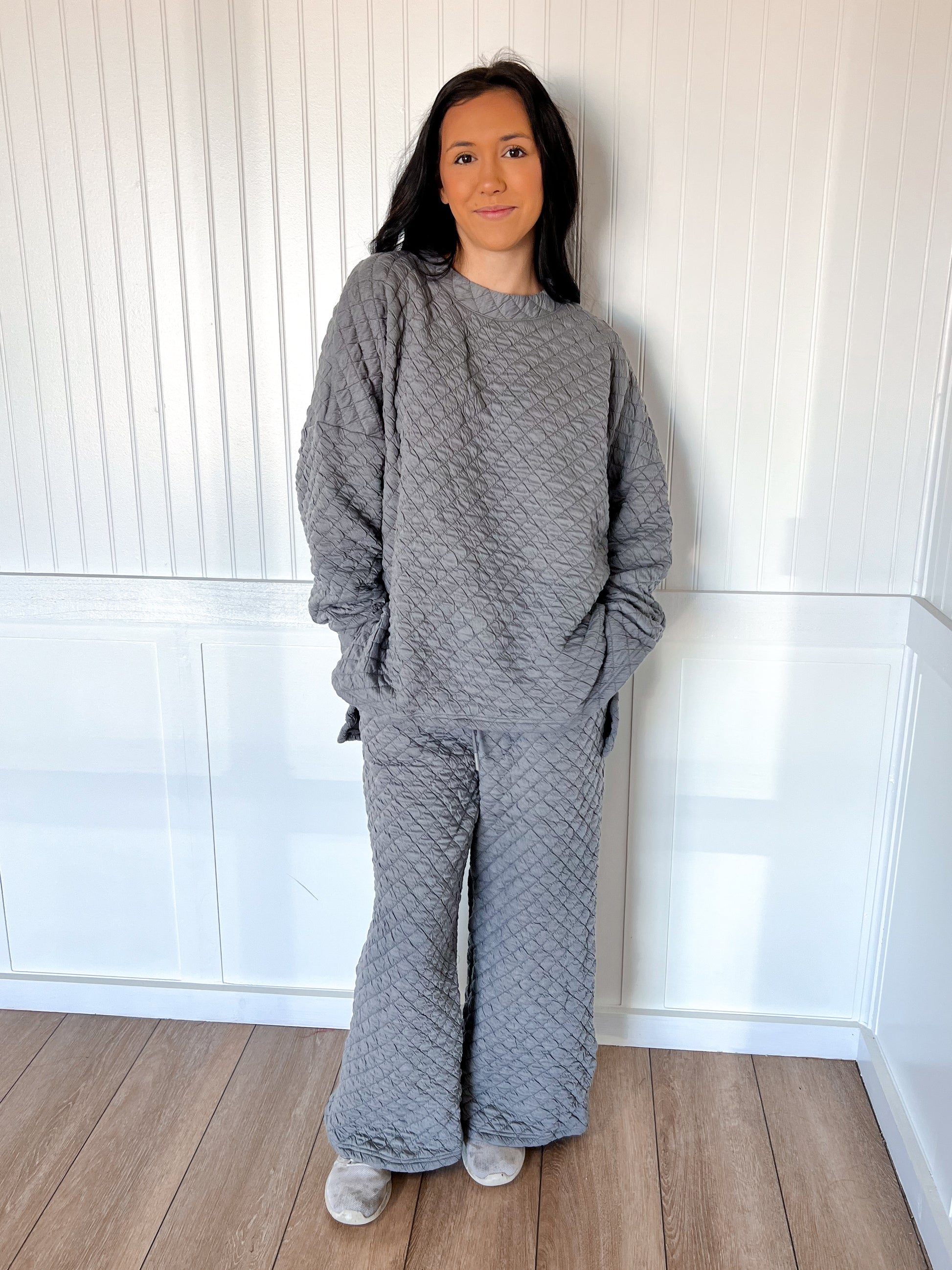 Karen Solid Warm Quilted Matching Set-BEESON RIVER-Medium-H.Gray-The Twisted Chandelier