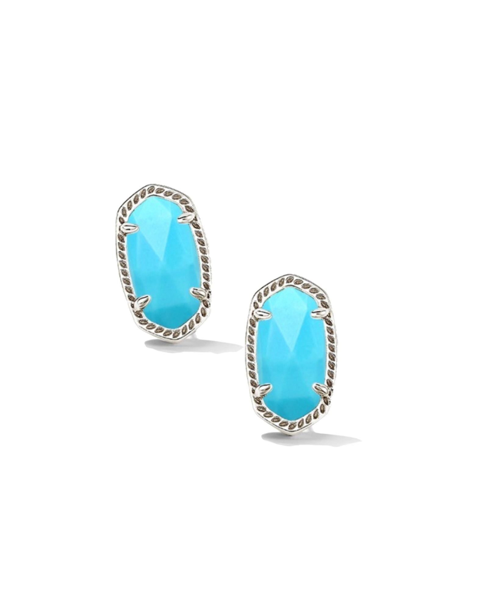 Kendra Scott Ellie Stud Earrings Silver Turquoise Magnesite-Earrings-Kendra Scott-Created - 01/15/24, E6031RHD, FD JAN 24-The Twisted Chandelier