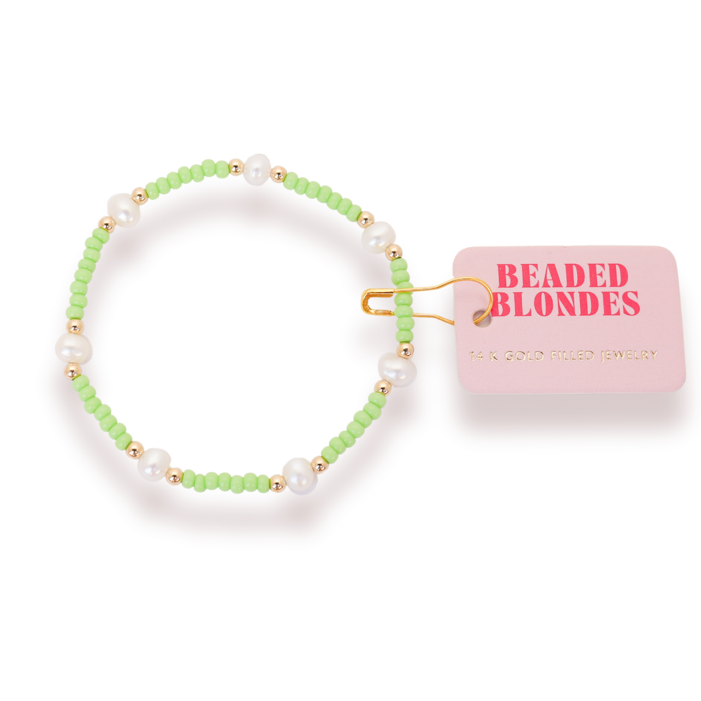 Pastel Green Pearl Bracelet-Beaded Blondes-The Twisted Chandelier