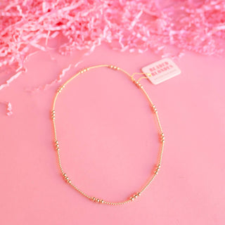 ILY Gold Beaded Necklace-Beaded Blondes-The Twisted Chandelier