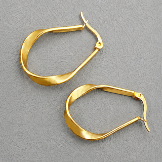 18K Stainless Steel Waterproof Tarnish Free Hoops-Earrings-JOSSLYN by wall to wall-40E490-The Twisted Chandelier