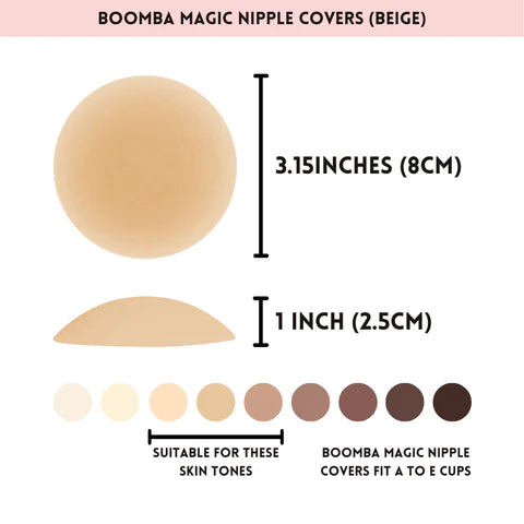 BOOMBA Magic Nipple Covers | Beige | BOOMBA-Sticky Bra-BOOMBA--The Twisted Chandelier