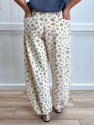 Mabel Floral Printed Barrel Pants-Pants-Mittoshop-bottoms,Fall Favorites,FD 10/09/26,NewArrival-The Twisted Chandelier