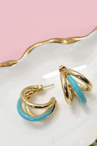 18K Stainless Steel Tarnish Free Enamel Hoop-Earrings-JOSSLYN by wall to wall-40E510-The Twisted Chandelier