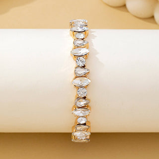 Crystal Gold-Tone Stretch Statement Bracelet-Bracelet-JOSSLYN by wall to wall-80B1786-The Twisted Chandelier