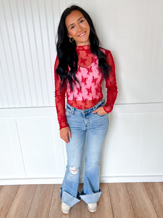 Happi Medium Light Mid Rise Distressed 33" Inseam Flare-Hidden Jeans-Bin b6,bottoms,CR 10/21/24,FD 10/22/24-The Twisted Chandelier