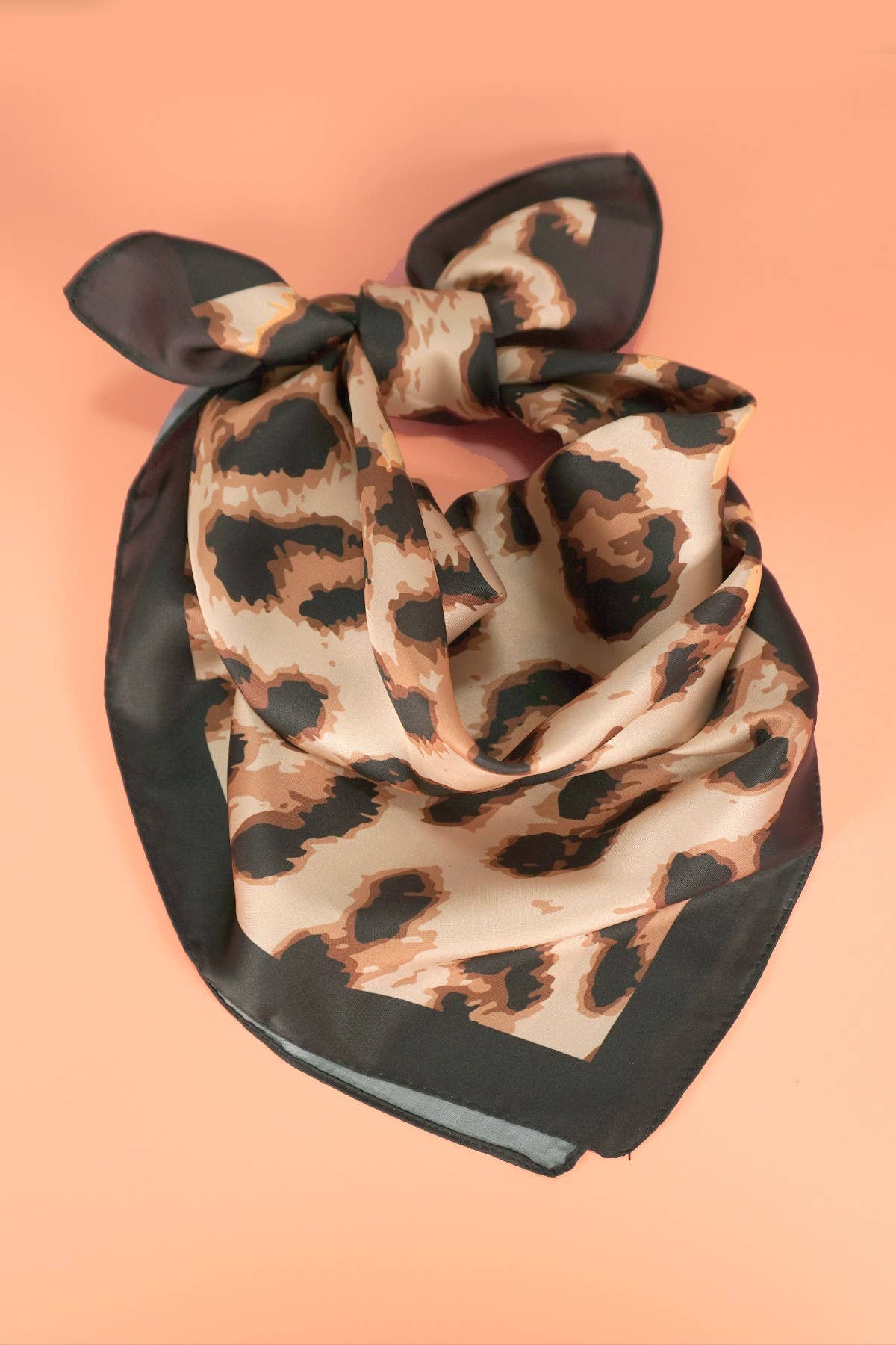 Animal Leopard Print Silky Feel Bandana Scarf-JOSSLYN by wall to wall-40SC632-The Twisted Chandelier