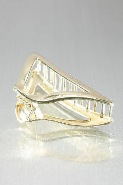 Metallic Casting Curved Triangle Hair Claw Clips-JOSSLYN by wall to wall-40H552-GOLD-The Twisted Chandelier