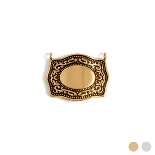 18K Gold PVD Stainless Steel Engravable Belt Buckle Charm-Stainless Steel Charm-WJW-Gold-The Twisted Chandelier
