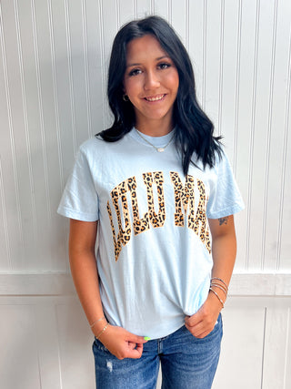Maisie Leopard Adult Chambray Comfort Colors Tee-Girlie Girl Originals-FD 05/14/26,LM-LP-1000,Tops Collection-The Twisted Chandelier