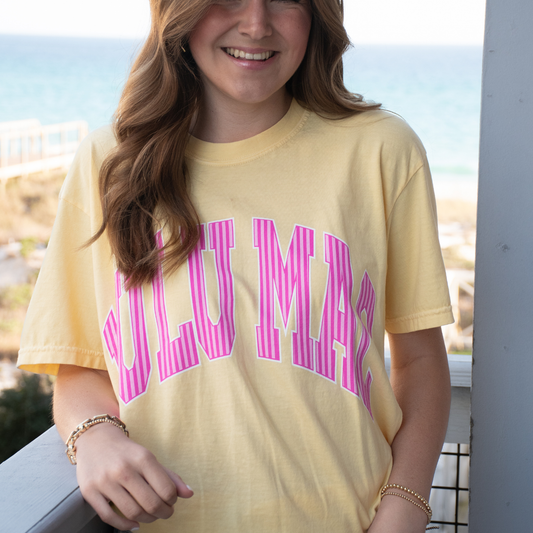 Jolene Stripe Adult Butter Comfort Colors Tee-Girlie Girl Originals-LM-STR-1000,Tops Collection-The Twisted Chandelier