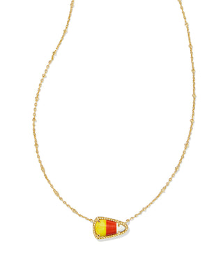 Kendra Scott Candy Corn Short Pendant Necklace Gold Candy Corn Magnesite-Necklaces-Kendra Scott-CR 09/05/24,FD 09/10/24,N00721GLD-The Twisted Chandelier