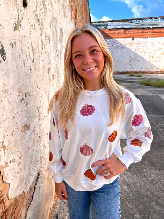 Mary Square Sarah Sweatshirt | Pumpkins