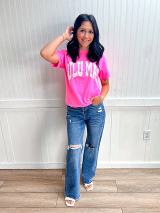 Laney Camo Adult Neon Pink Comfort Colors Tee-Girlie Girl Originals-FD 05/14/26,LM-CM-1000,Tops Collection-The Twisted Chandelier