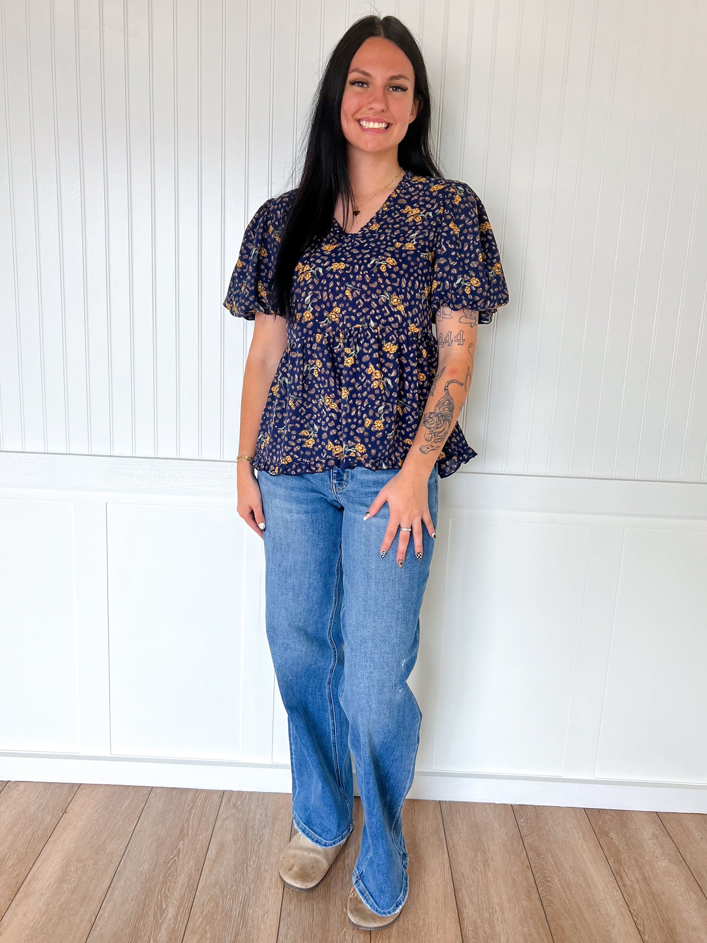 Dixie Leopard Floral Peplum Top-top-jodifl-BIN A5,FD 08/19/25,OGP 49.99 1/16/26,Tops Collection-The Twisted Chandelier