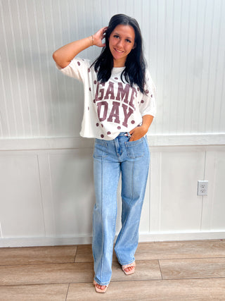 Taylor Gameday Print Top - Maroon