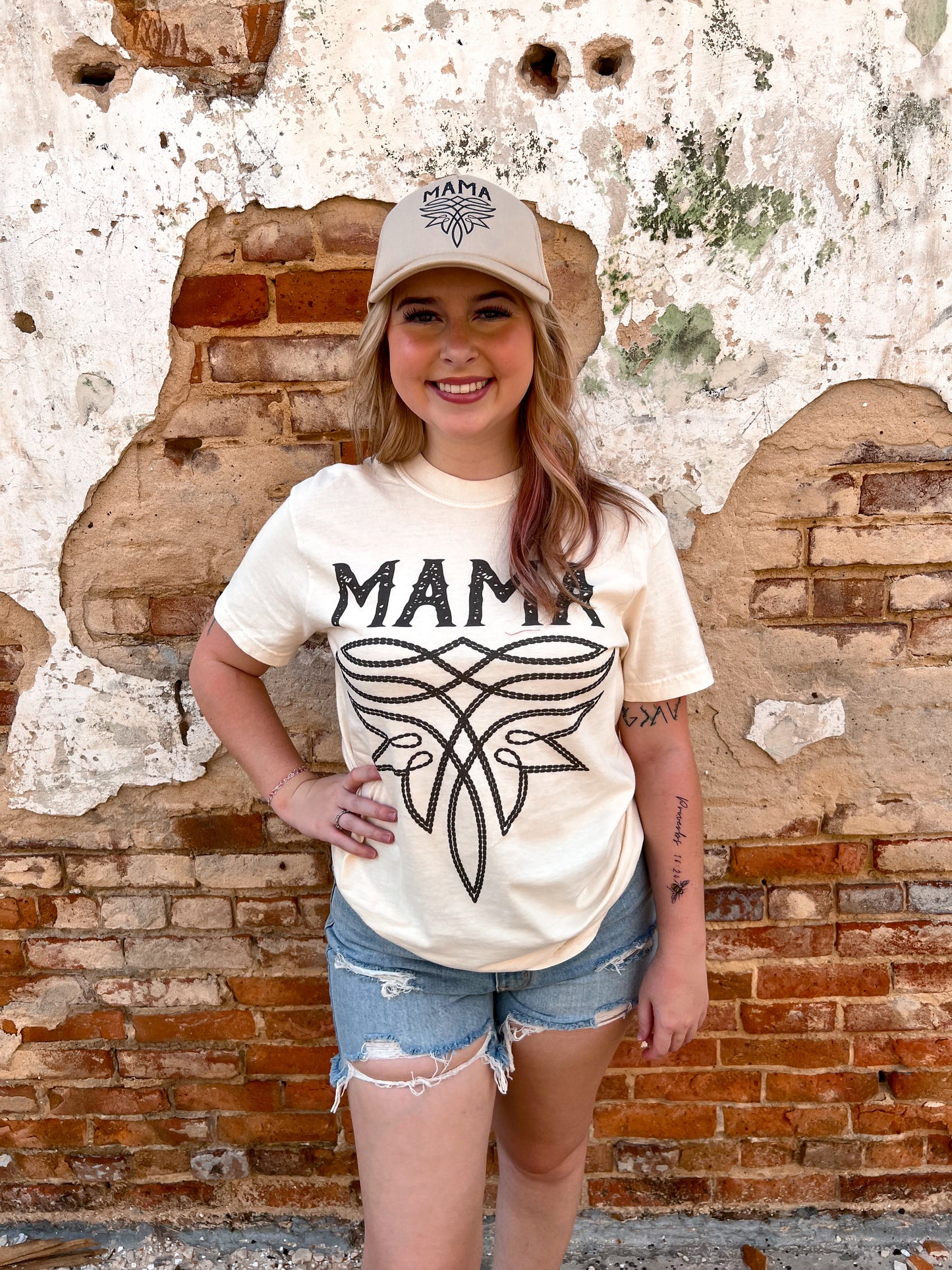 Western Mama Boot Stitch T-Shirt-Apparel & Accessories-Crazy Consuela-FD 05/07/24, Tops Collection-The Twisted Chandelier