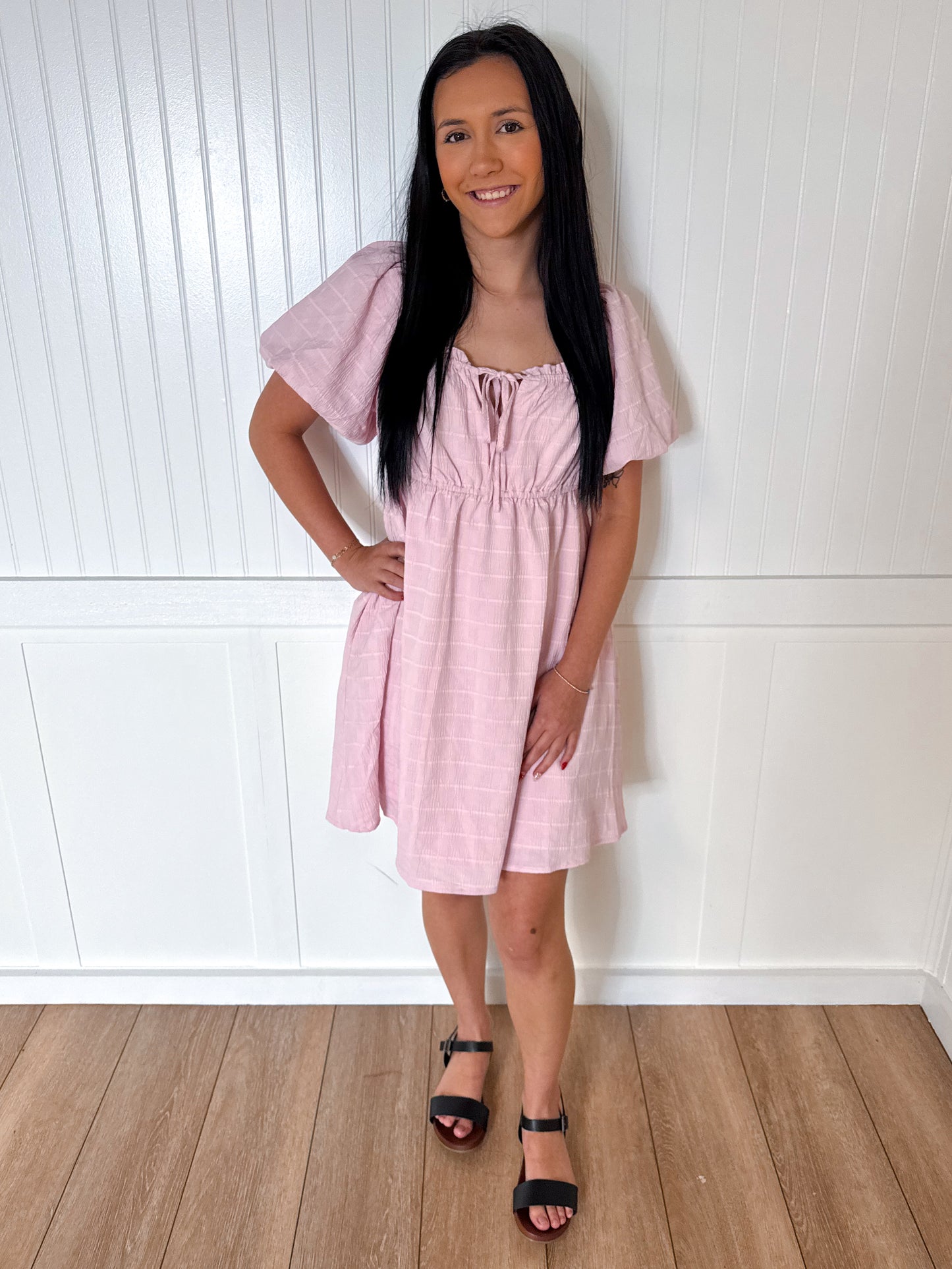 Millie Textured Mini Dress with Bubble Sleeves-idem ditto-06/24/25,10/04/25,1st md,Bin b2,DJR,Dresses,FD 05/13/25,OGP 69.99-The Twisted Chandelier