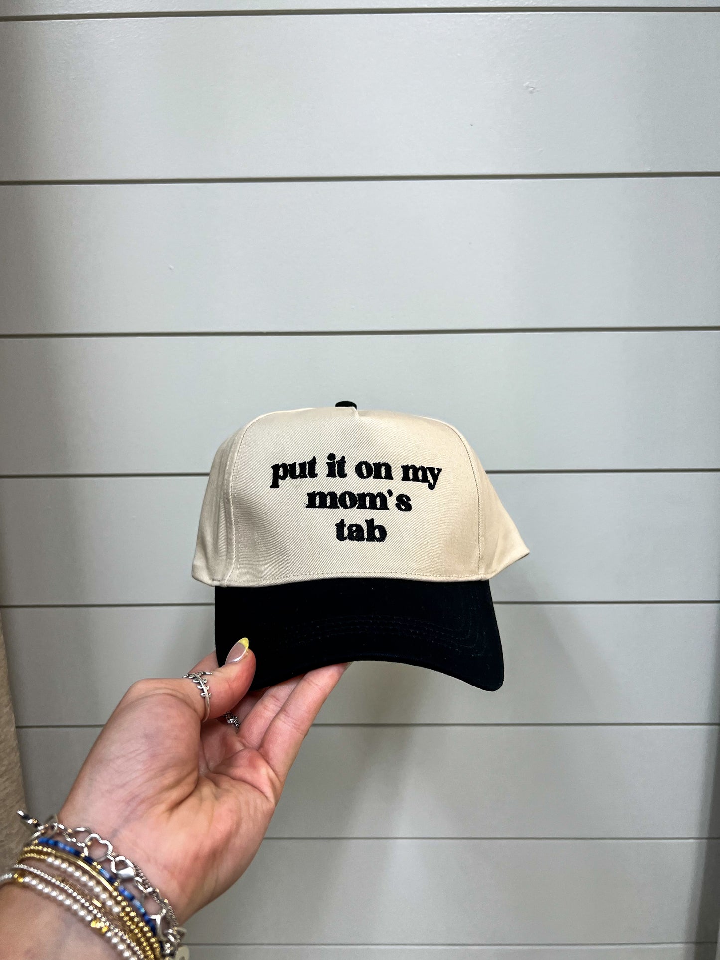 Put It On My Mom's Tab Embroidery Hat-Fashion City-fd 08/08/25-The Twisted Chandelier