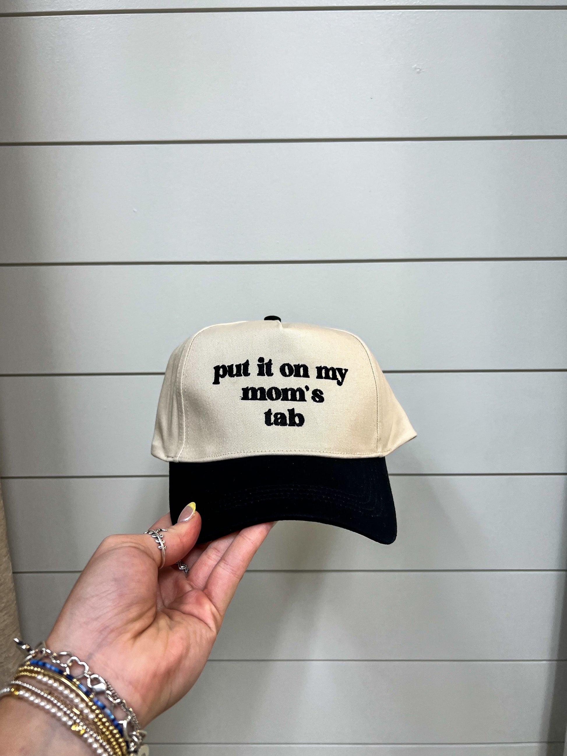 Put It On My Mom's Tab Embroidery Hat-Fashion City-fd 08/08/25-The Twisted Chandelier