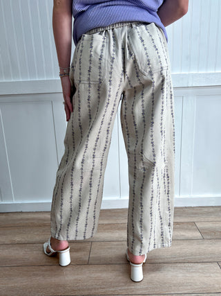 Hazel Floral Print Barrel Pants-Pants-VERY J-bottoms,FD 05/26/26,VJP90099-The Twisted Chandelier