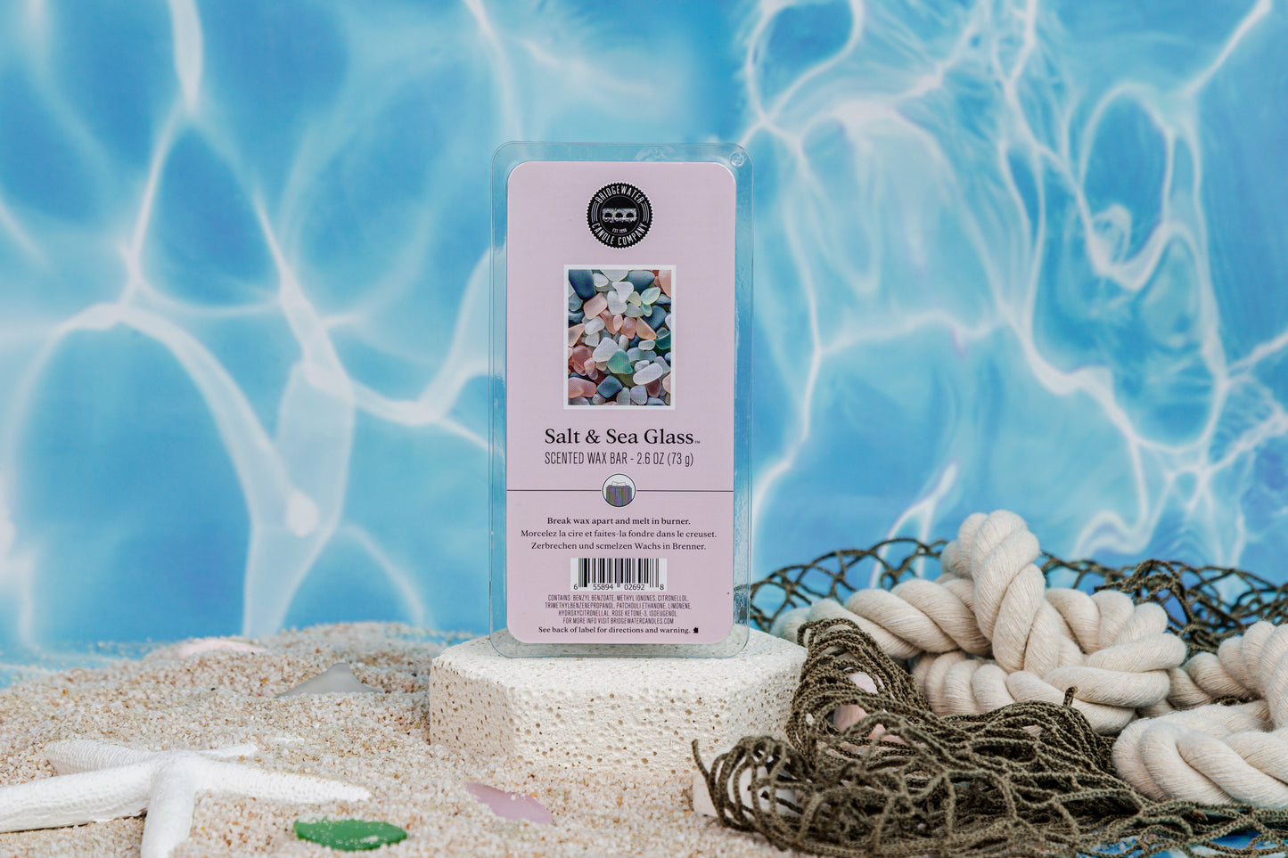 Bridgewater Scented Wax Bar Salt & Sea Glass-Candles-Bridgewater-1000002531,TTCB2549-The Twisted Chandelier