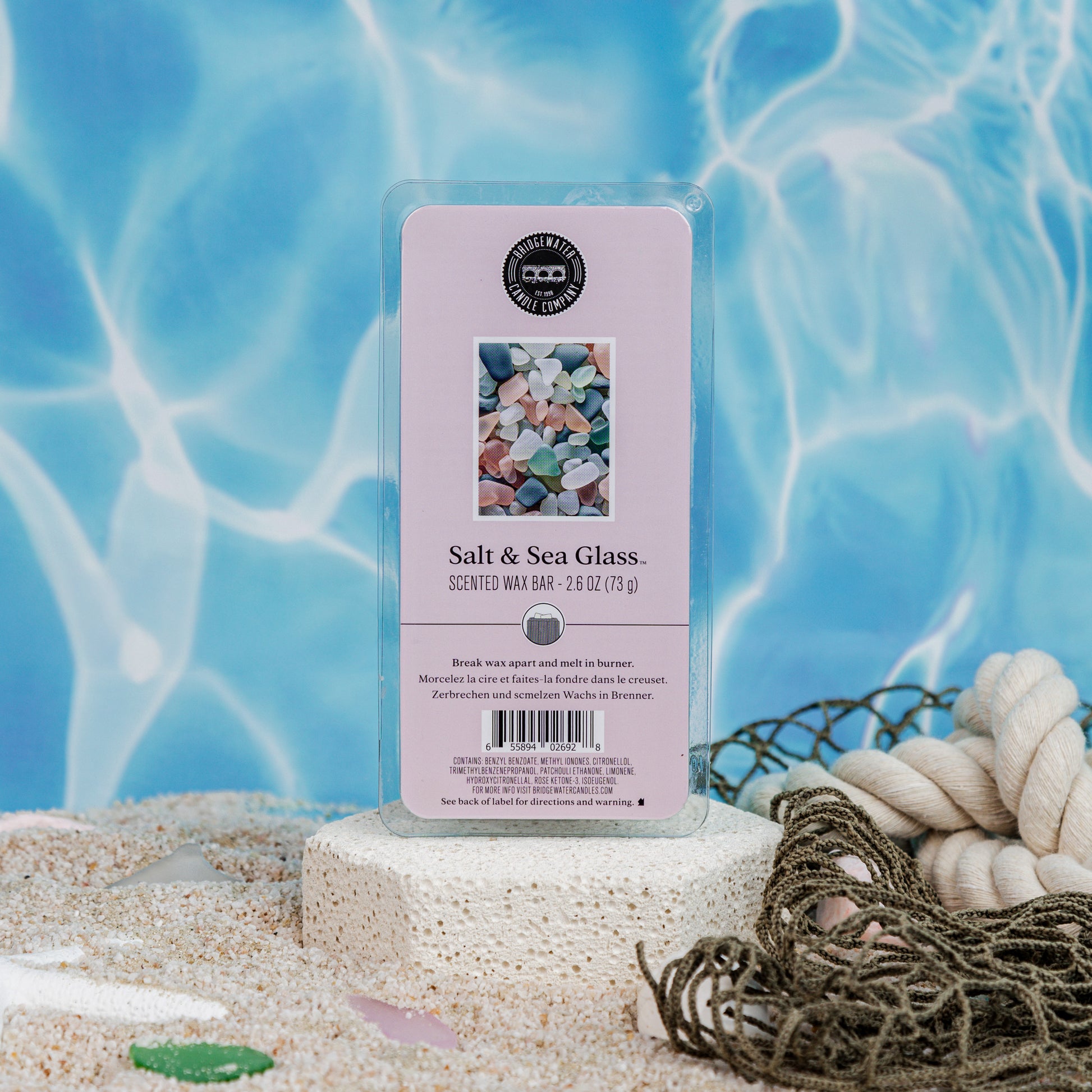 Bridgewater Scented Wax Bar Salt & Sea Glass-Candles-Bridgewater-1000002531,TTCB2549-The Twisted Chandelier