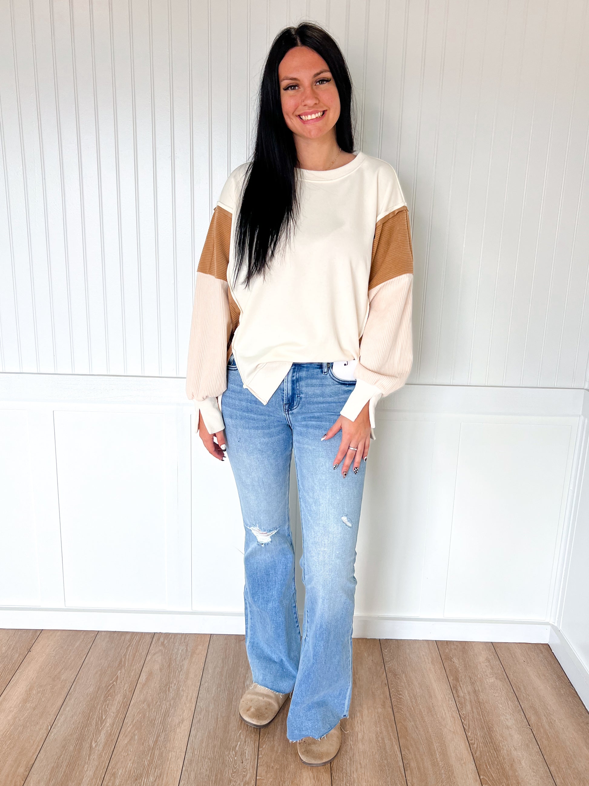 Tate Color Block Oversized Pullover-Oddi-Bin a4,FD 10/28/25,Tops Collection-The Twisted Chandelier