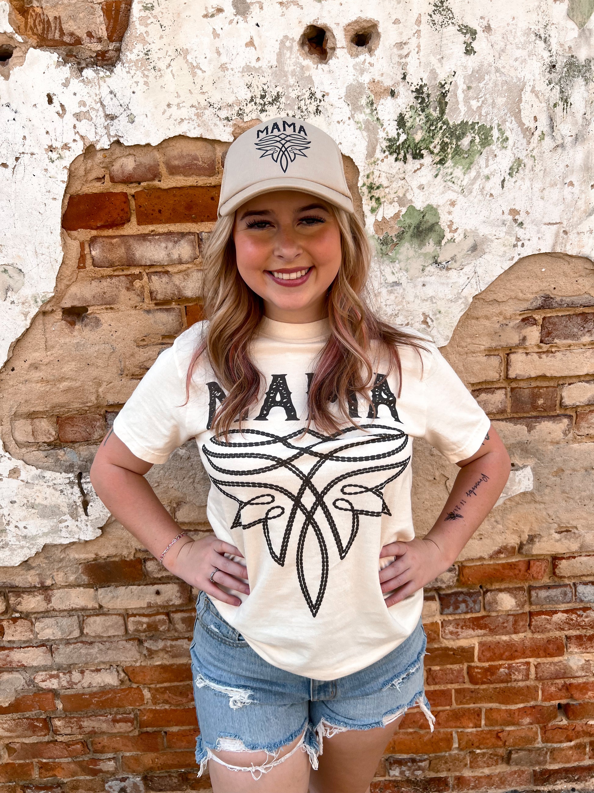 Western Mama Boot Stitch T-Shirt-Apparel & Accessories-Crazy Consuela-FD 05/07/24, Tops Collection-The Twisted Chandelier