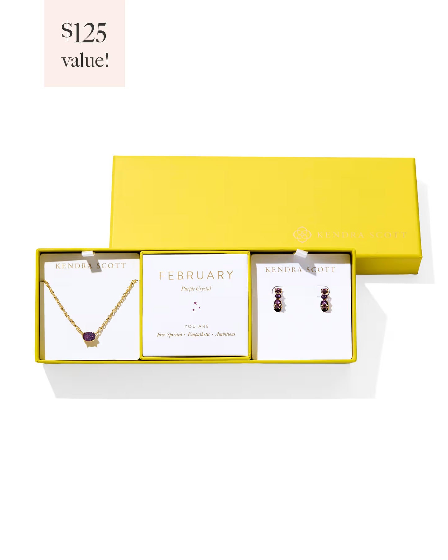 Kendra Scott Cailin Birthstone Gift Set Gold Purple Crystal-Kendra Scott-G00086GLD-The Twisted Chandelier