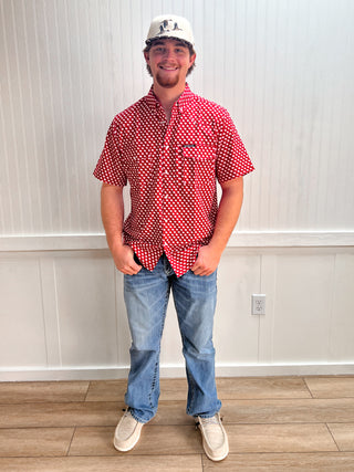 Men's Houston Pearl Snap Fishing Shirt-Men's Tops-SALT WATER SOUL-FD 02/18/26,Men's,RWB-The Twisted Chandelier