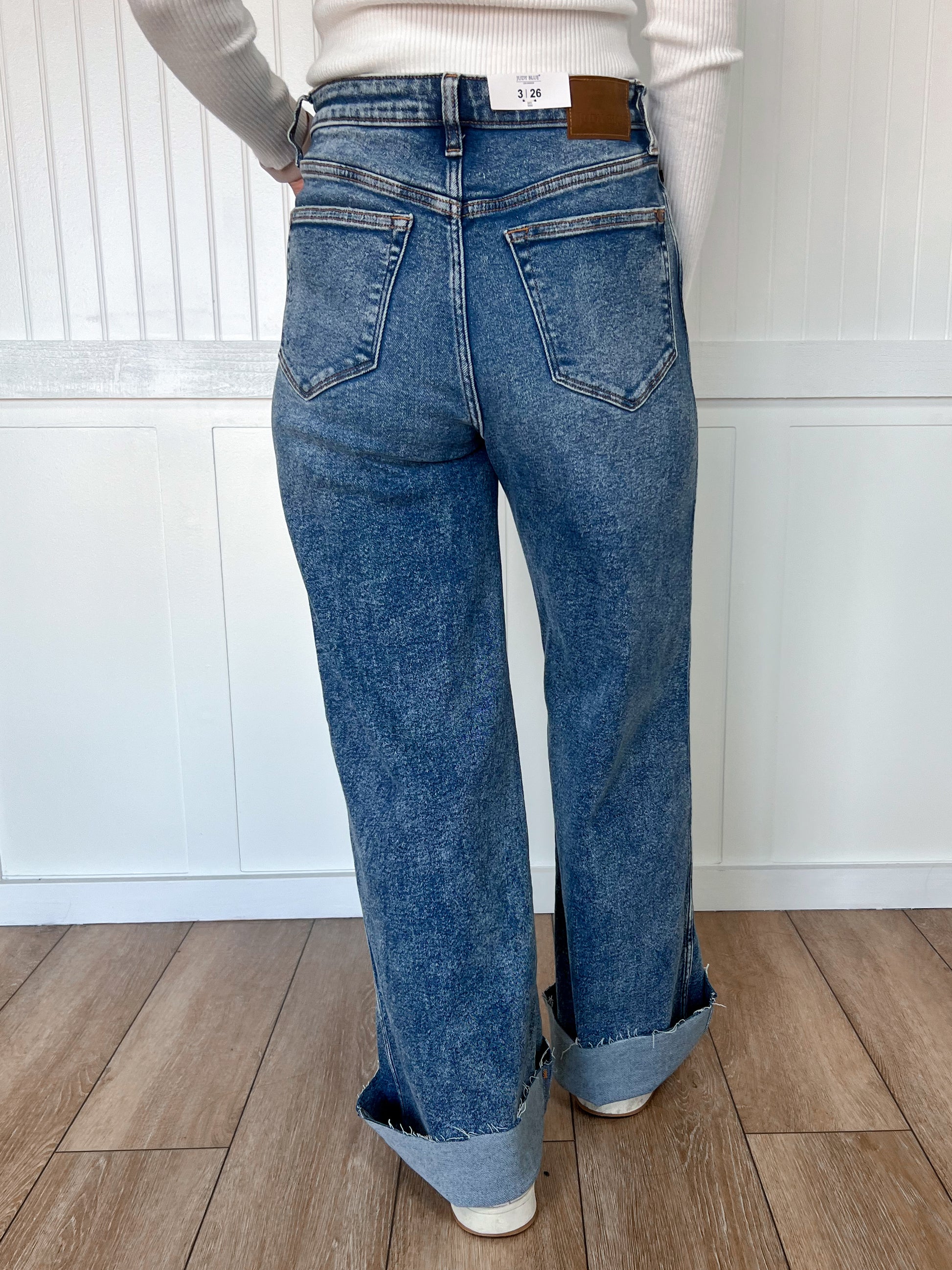 Hayden Medium Vintage Wash Wide Leg Jeans-Judy Blue Jeans-BIN A 3,bottoms,FD 09/09/25-The Twisted Chandelier