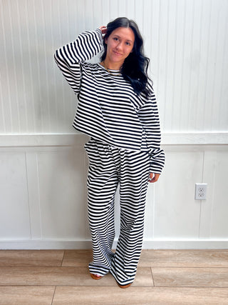 Lulu Mac Berkley Stripe Pants - Black-Outfit Sets-Girlie Girl Originals-bottoms,FD 09/16/26,NewArrival-The Twisted Chandelier