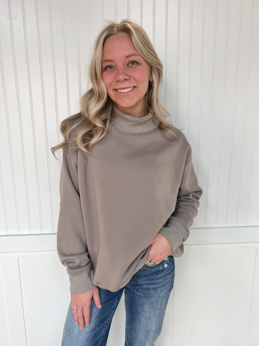 Sloane Oversized Mock Neck Top Sweatshirt-EmberLoom-FD 01/20/26-The Twisted Chandelier