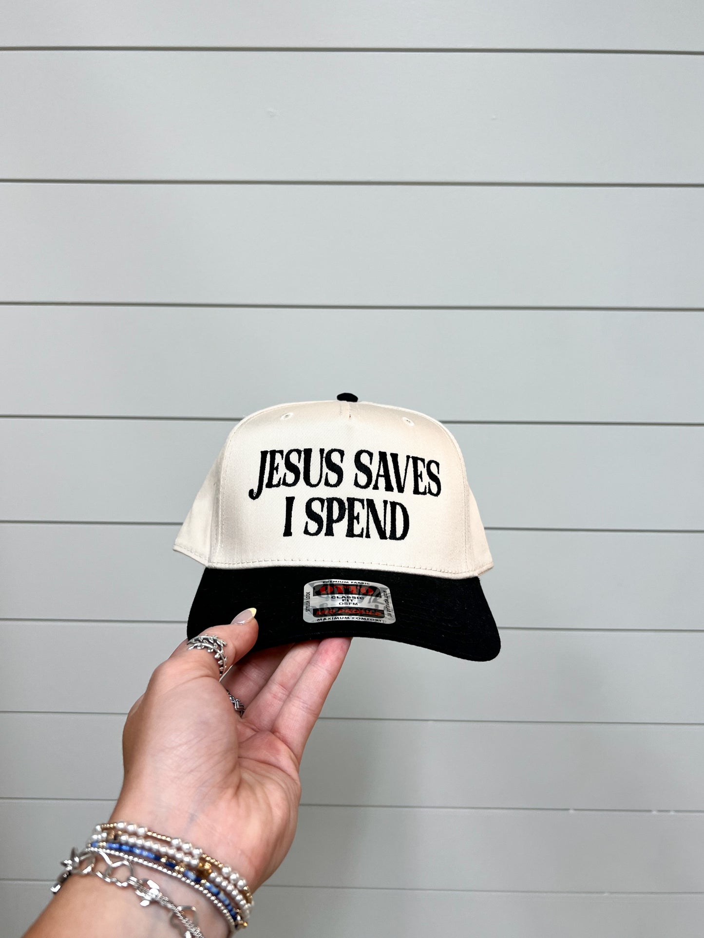 Jesus Saved I Spend Embroidered Hat-Southern N Savvy-The Twisted Chandelier