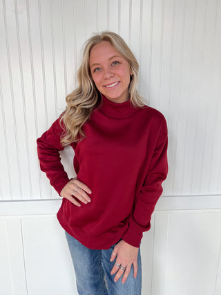 Sloane Oversized Mock Neck Top Sweatshirt-Shirts & Tops-EmberLoom-03/02/26,Double mystery bags,FD 01/20/26,Tops Collection,Winter bin-The Twisted Chandelier