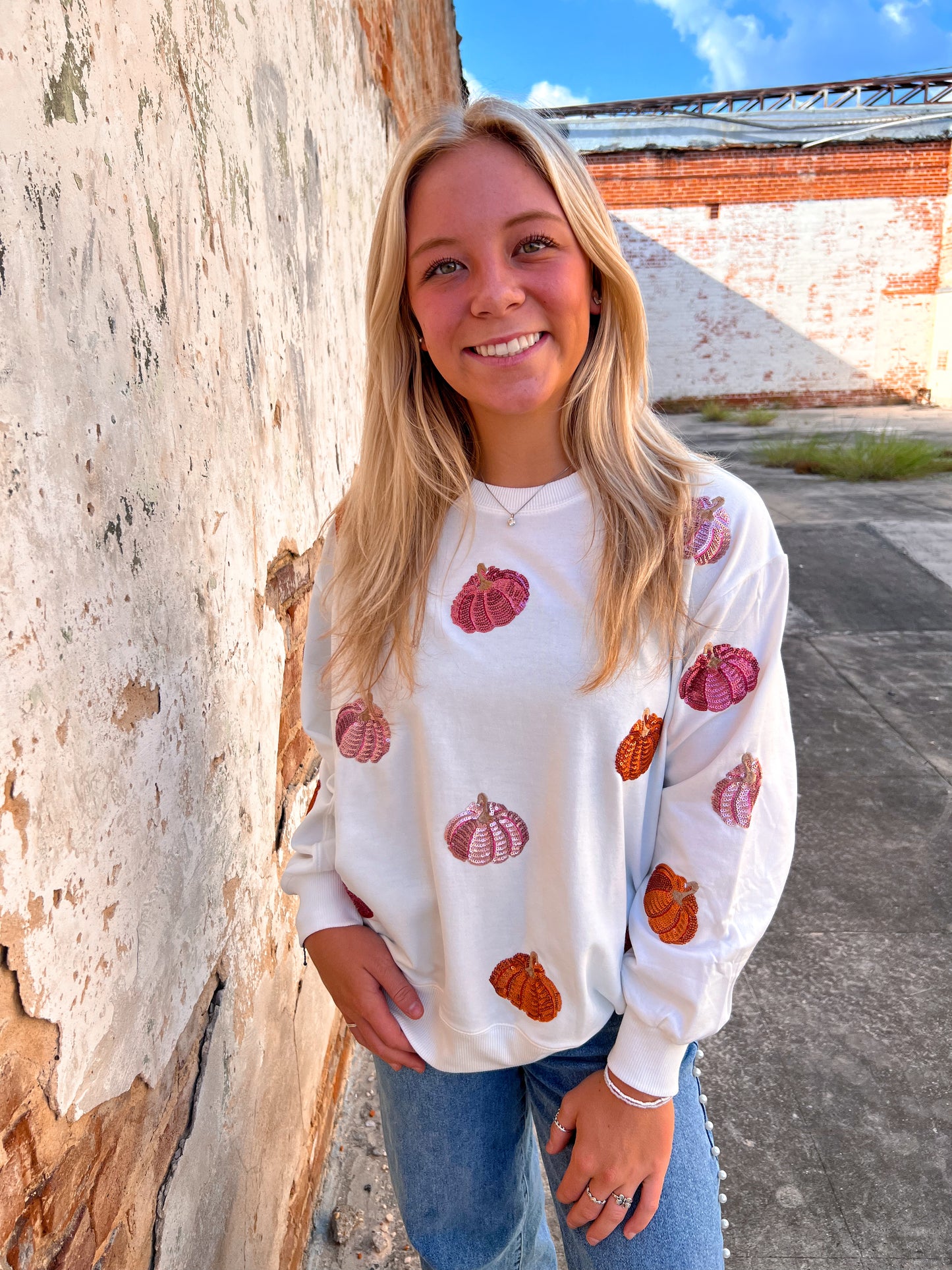 Mary Square Sarah Sweatshirt | Pumpkins