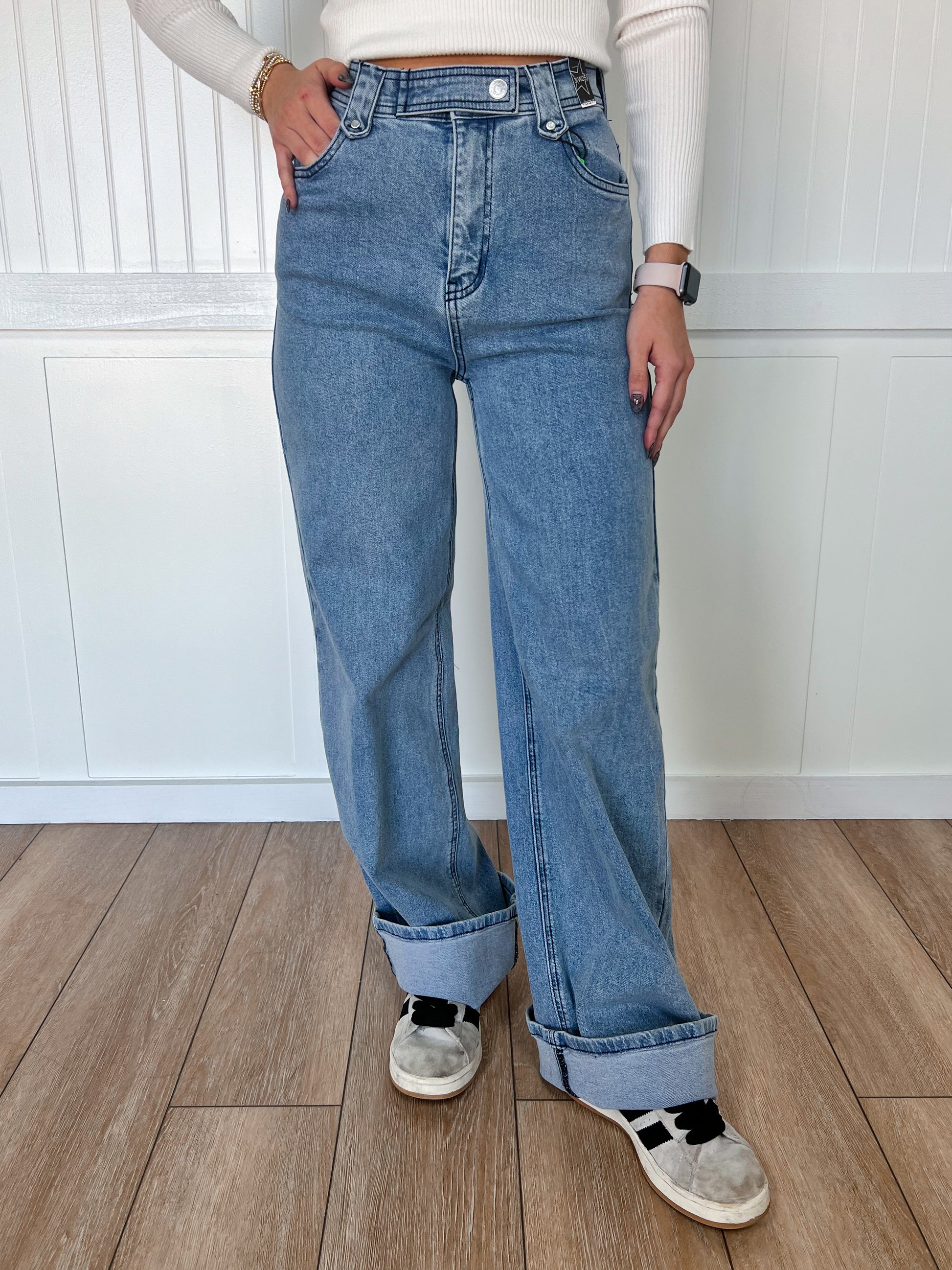 Sutton Wide Leg Medium Stone Rigid Comfort Stretch Jeans-Vibrant M.i.U-BIN A2,bottoms-The Twisted Chandelier