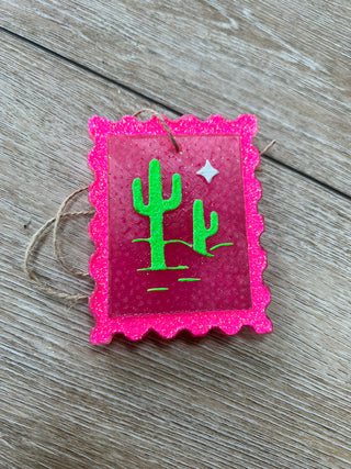 Cactus Stamp Car Freshie