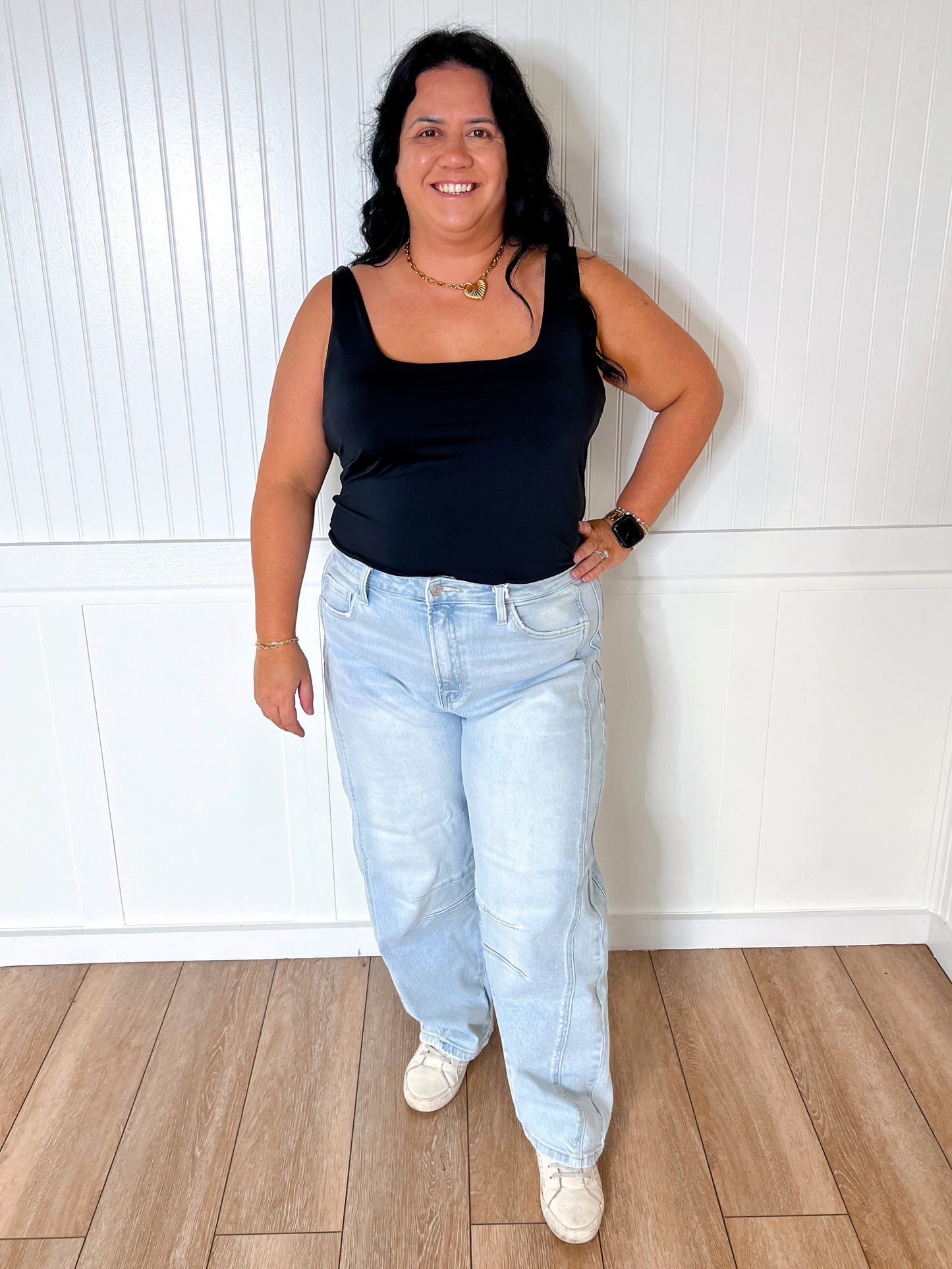 Louanne High Rise Light Wash Barrel Leg Jeans-FLYING MONKEY-bottom,bottoms-The Twisted Chandelier