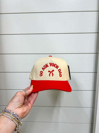 Go Ask Your Dad Embroidery Baseball Cap-Fashion City-fd 08/08/25-The Twisted Chandelier