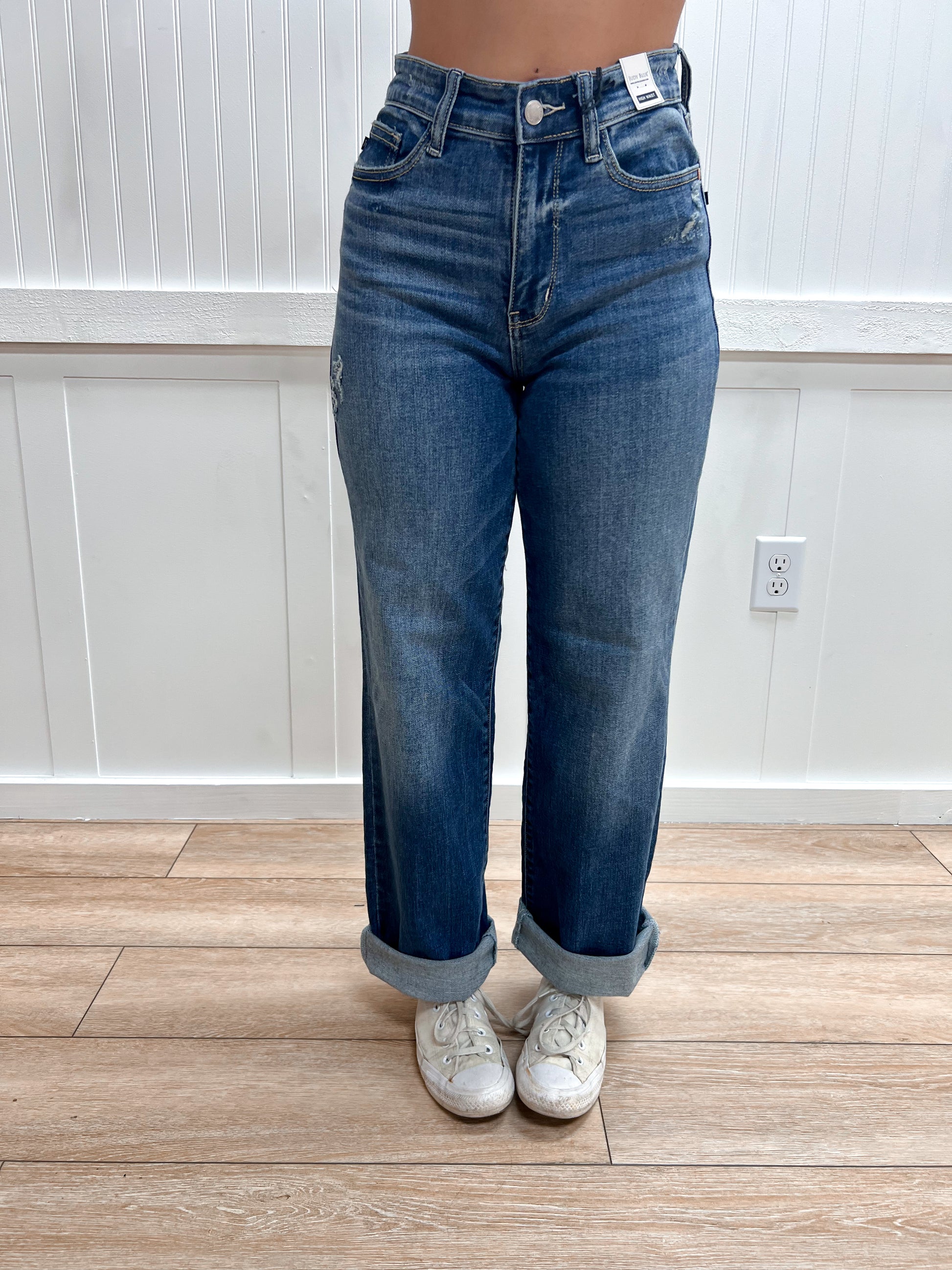 Roxie Dark Wash 90's Straight Leg-Judy Blue Jeans-BIN A2,bottoms,FD 08/26/25-The Twisted Chandelier
