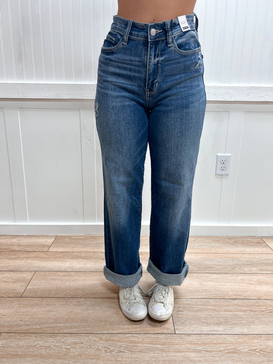Roxie Dark Wash 90's Straight Leg-Judy Blue Jeans-BIN A2,bottoms,FD 08/26/25-The Twisted Chandelier