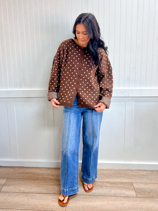 Fallon Sweet Dot Knit Cardigan-Top-VERY J-12W3795N,Fall Favorites,FD 10/20/26,NewArrival,Tops Collection-The Twisted Chandelier