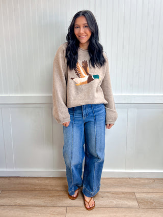 Darby Mallard in Flight Sweater-Top-VERY J-12W3779N,Fall Favorites,FD 10/26/26,NewArrival,Tops Collection-The Twisted Chandelier