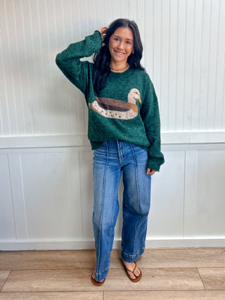Birdie Cozy Mallard Sweater-Top-VERY J-12W3683N,Fall Favorites,FD 10/20/26,NewArrival,Tops Collection-The Twisted Chandelier
