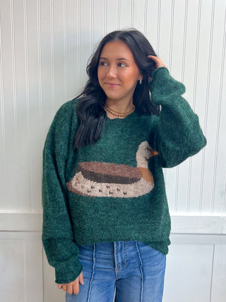 Birdie Cozy Mallard Sweater-Top-VERY J-12W3683N,Fall Favorites,FD 10/20/26,NewArrival,Tops Collection-The Twisted Chandelier